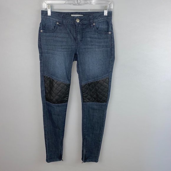 BCBG Generation Faux Leather Zip Ankle Jeans 26 - Picture 1 of 11